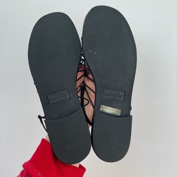 Mobility Women’s Black Gladiator Fabric Knot Slip on Sling back Sandal - Picture 6 of 7